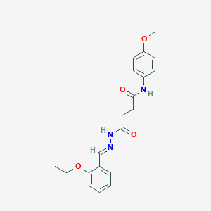 molecular formula C21H25N3O4 B322864 4-[2-(2-ethoxybenzylidene)hydrazino]-N-(4-ethoxyphenyl)-4-oxobutanamide 