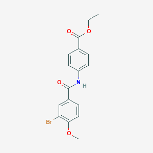 molecular formula C17H16BrNO4 B322867 Ethyl 4-[(3-bromo-4-methoxybenzoyl)amino]benzoate 