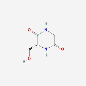 molecular formula C5H8N2O3 B3228684 (R)-3-(Hydroxymethyl)-2,5-piperazinedione CAS No. 126766-09-4