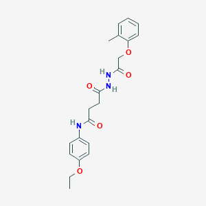 molecular formula C21H25N3O5 B322870 N-(4-ethoxyphenyl)-4-{2-[(2-methylphenoxy)acetyl]hydrazino}-4-oxobutanamide 
