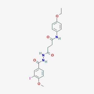 molecular formula C20H22IN3O5 B322872 N-(4-ethoxyphenyl)-4-[2-(3-iodo-4-methoxybenzoyl)hydrazino]-4-oxobutanamide 