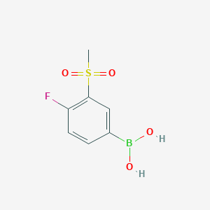 molecular formula C7H8BFO4S B3228734 4-Fluoro-3-(methanesulfonyl)phenylboronic acid CAS No. 1268496-35-0