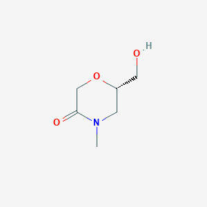 molecular formula C6H11NO3 B3228748 3-Morpholinone, 6-(hydroxymethyl)-4-methyl-, (6S)- CAS No. 1268520-99-5