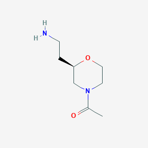molecular formula C8H16N2O2 B3228759 Ethanone, 1-[(2R)-2-(2-aminoethyl)-4-morpholinyl]- CAS No. 1268521-51-2
