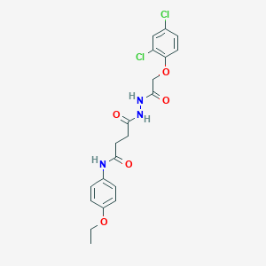molecular formula C20H21Cl2N3O5 B322876 4-{2-[(2,4-dichlorophenoxy)acetyl]hydrazino}-N-(4-ethoxyphenyl)-4-oxobutanamide 