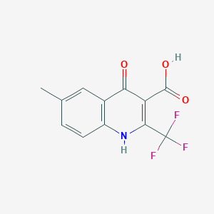 molecular formula C12H8F3NO3 B3228769 4-Hydroxy-6-methyl-2-(trifluoromethyl)quinoline-3-carboxylic acid CAS No. 126855-84-3