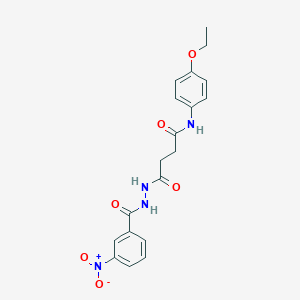 molecular formula C19H20N4O6 B322877 N-(4-ethoxyphenyl)-4-(2-{3-nitrobenzoyl}hydrazino)-4-oxobutanamide 