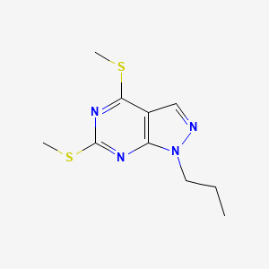molecular formula C10H14N4S2 B3228774 4,6-Bis(methylthio)-1-propyl-1H-pyrazolo[3,4-d]pyrimidine CAS No. 126867-54-7
