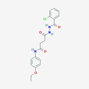 molecular formula C19H20ClN3O4 B322878 4-[2-(2-chlorobenzoyl)hydrazino]-N-(4-ethoxyphenyl)-4-oxobutanamide 