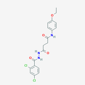 molecular formula C19H19Cl2N3O4 B322879 4-[2-(2,4-dichlorobenzoyl)hydrazino]-N-(4-ethoxyphenyl)-4-oxobutanamide 