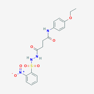 molecular formula C18H20N4O7S B322880 N-(4-ethoxyphenyl)-4-[2-({2-nitrophenyl}sulfonyl)hydrazino]-4-oxobutanamide 