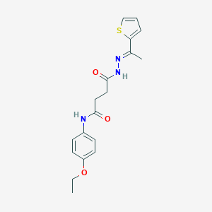 molecular formula C18H21N3O3S B322881 N-(4-ethoxyphenyl)-4-oxo-4-[2-(1-thien-2-ylethylidene)hydrazino]butanamide 