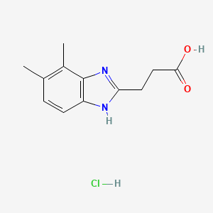 molecular formula C12H15ClN2O2 B3228828 3-(6,7-二甲基-1H-苯并咪唑-2-基)丙酸盐酸盐 CAS No. 1269393-79-4