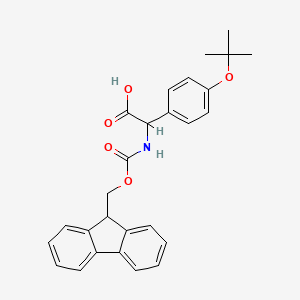 molecular formula C27H27NO5 B3228889 N-|A-(9-Fluorenylmethoxycarbonyl)-4-(t-butoxy)-D-phenylglycine CAS No. 1270295-28-7