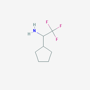 molecular formula C7H12F3N B3228916 2,2,2-Trifluoro-1-cyclopentylethylamine CAS No. 1270447-57-8