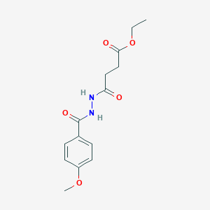 molecular formula C14H18N2O5 B322892 Ethyl 4-[2-(4-methoxybenzoyl)hydrazino]-4-oxobutanoate 