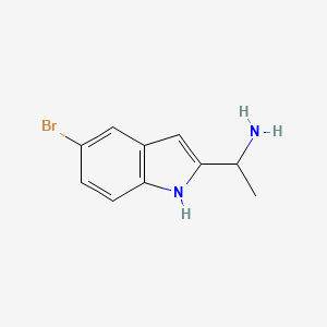 molecular formula C10H11BrN2 B3228920 1-(5-溴-1H-吲哚-2-基)乙胺 CAS No. 1270476-46-4