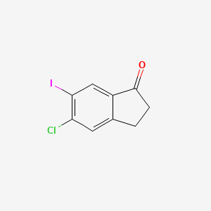 molecular formula C9H6ClIO B3228988 1H-Inden-1-one, 5-chloro-2,3-dihydro-6-iodo- CAS No. 1273648-34-2