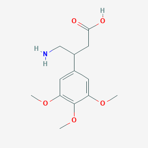 molecular formula C13H19NO5 B3229006 4-Amino-3-(3,4,5-trimethoxy-phenyl)-butyric acid CAS No. 127424-86-6