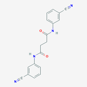 molecular formula C18H14N4O2 B322903 N,N'-bis(3-cyanophenyl)butanediamide 