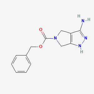 molecular formula C13H14N4O2 B3229042 Benzyl 3-amino-4,6-dihydropyrrolo[3,4-C]pyrazole-5(1H)-carboxylate CAS No. 1276125-31-5