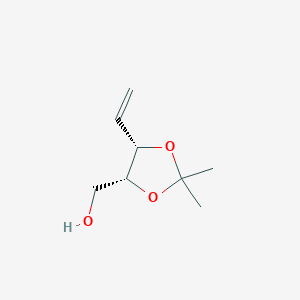 molecular formula C8H14O3 B3229064 (4R,5S)-(2,2-Dimethyl-5-vinyl-1,3-dioxolan-4-YL)methan-1-OL CAS No. 127758-25-2