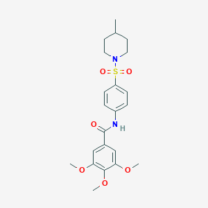 molecular formula C22H28N2O6S B322908 3,4,5-trimethoxy-N-{4-[(4-methylpiperidin-1-yl)sulfonyl]phenyl}benzamide 