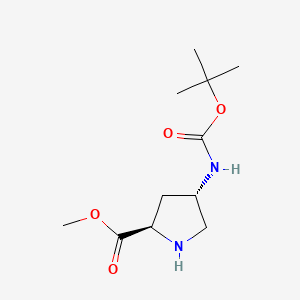 molecular formula C11H20N2O4 B3229085 (2R,4S)-Methyl 4-((tert-butoxycarbonyl)amino)pyrrolidine-2-carboxylate CAS No. 1279200-29-1