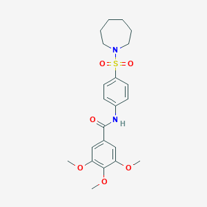 molecular formula C22H28N2O6S B322911 N-[4-(azepan-1-ylsulfonyl)phenyl]-3,4,5-trimethoxybenzamide 