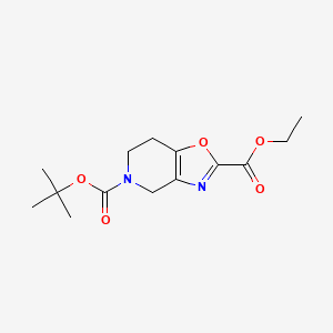 molecular formula C14H20N2O5 B3229127 5-tert-Butyl 2-ethyl 6,7-dihydrooxazolo[4,5-c]pyridine-2,5(4H)-dicarboxylate CAS No. 1279821-86-1