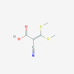 molecular formula C6H7NO2S2 B3229137 2-cyano-3,3-bis(methylsulfanyl)prop-2-enoic Acid CAS No. 128012-44-2