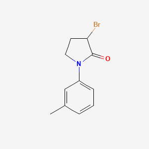 molecular formula C11H12BrNO B3229163 3-Bromo-1-(3-methylphenyl)pyrrolidin-2-one CAS No. 1281470-37-8