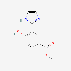molecular formula C11H10N2O3 B3229189 Methyl 4-hydroxy-3-(1H-imidazol-2-YL)benzoate CAS No. 1282516-41-9