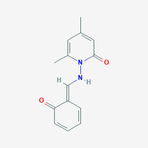 4,6-dimethyl-1-[[(E)-(6-oxocyclohexa-2,4-dien-1-ylidene)methyl]amino]pyridin-2-one