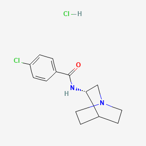 molecular formula C14H18Cl2N2O B3229220 (S)-4-Chloro-N-(quinuclidin-3-yl)benzamide hydrochloride CAS No. 128311-08-0