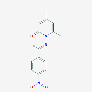 molecular formula C14H13N3O3 B322923 1-({4-nitrobenzylidene}amino)-4,6-dimethylpyridin-2(1H)-one 
