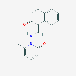 molecular formula C18H16N2O2 B322924 4,6-dimethyl-1-[[(Z)-(2-oxonaphthalen-1-ylidene)methyl]amino]pyridin-2-one 