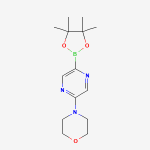 molecular formula C14H22BN3O3 B3229242 4-(5-(4,4,5,5-Tetramethyl-1,3,2-dioxaborolan-2-YL)pyrazin-2-YL)morpholine CAS No. 1283180-64-2