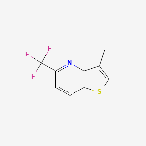 molecular formula C9H6F3NS B3229260 3-Methyl-5-(trifluoromethyl)thieno[3,2-b]pyridine CAS No. 1283721-01-6