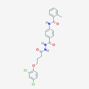 molecular formula C25H23Cl2N3O4 B322927 N-[4-({2-[4-(2,4-dichlorophenoxy)butanoyl]hydrazino}carbonyl)phenyl]-2-methylbenzamide 