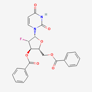 molecular formula C23H19FN2O7 B3229284 (2R,3R,4S,5R)-2-[(Benzoyloxy)methyl]-5-(2,4-dioxo-1,2,3,4-tetrahydropyrimidin-1-yl)-4-fluorooxolan-3-yl benzoate CAS No. 128496-10-6