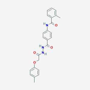 molecular formula C24H23N3O4 B322929 2-methyl-N-[4-({2-[(4-methylphenoxy)acetyl]hydrazino}carbonyl)phenyl]benzamide 