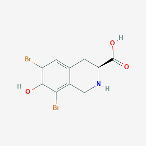 molecular formula C10H9Br2NO3 B3229290 (3S)-6,8-Dibromo-7-hydroxy-1,2,3,4-tetrahydroisoquinoline-3-carboxylic acid CAS No. 128502-57-8
