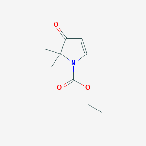 molecular formula C9H13NO3 B3229291 Ethyl 2,2-dimethyl-3-oxo-2,3-dihydro-1H-pyrrole-1-carboxylate CAS No. 128545-47-1