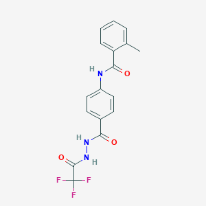 molecular formula C17H14F3N3O3 B322933 2-methyl-N-(4-{[2-(trifluoroacetyl)hydrazino]carbonyl}phenyl)benzamide 
