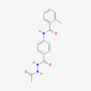 molecular formula C17H17N3O3 B322934 N-{4-[(2-acetylhydrazino)carbonyl]phenyl}-2-methylbenzamide 