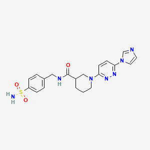 molecular formula C20H23N7O3S B3229364 1-(6-(1H-imidazol-1-yl)pyridazin-3-yl)-N-(4-sulfamoylbenzyl)piperidine-3-carboxamide CAS No. 1286699-64-6
