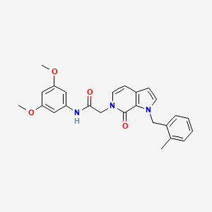 molecular formula C25H25N3O4 B3229371 N-(3,5-dimethoxyphenyl)-2-[1-(2-methylbenzyl)-7-oxo-1,7-dihydro-6H-pyrrolo[2,3-c]pyridin-6-yl]acetamide CAS No. 1286702-39-3