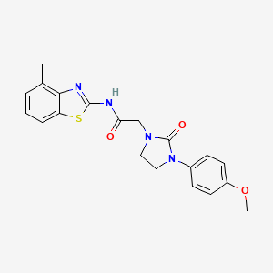 molecular formula C20H20N4O3S B3229407 2-(3-(4-methoxyphenyl)-2-oxoimidazolidin-1-yl)-N-(4-methylbenzo[d]thiazol-2-yl)acetamide CAS No. 1286722-18-6