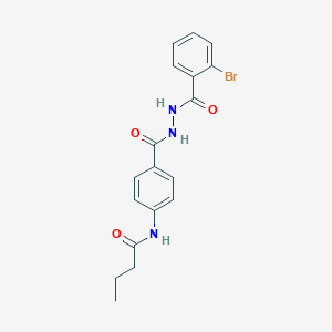 molecular formula C18H18BrN3O3 B322941 N-(4-{[2-(2-bromobenzoyl)hydrazino]carbonyl}phenyl)butanamide 